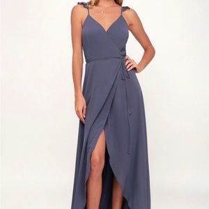 Lulus Here’s to us high low wrap dress
